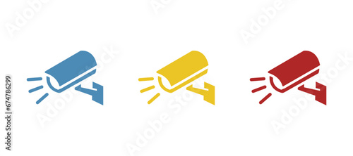 surveillance camera icon on a white background, vector illustration