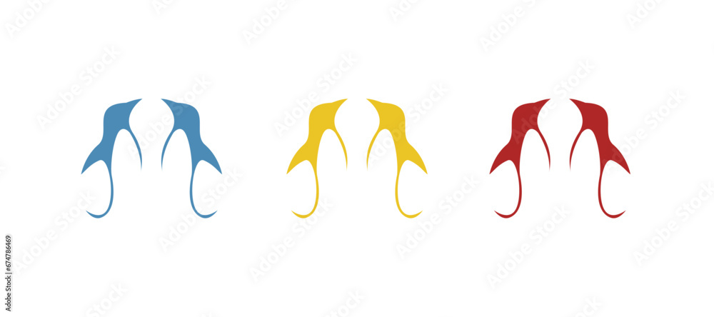 penguins icon on a white background, vector illustration penguins icon on a white background, vector illustration