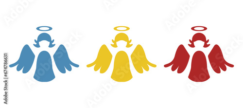 little angels icon on a white background, vector illustration