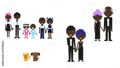 family members_evening wear_dark skinned