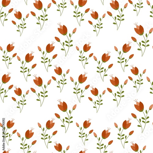 Wallpaper Mural Seamless pattern with flowers for txtile, wrapping, wallpaper... Torontodigital.ca