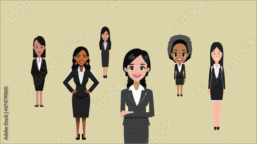 Illustration the smilling business elegant womens.