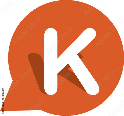 Letter K Chat Talk Logo Template Vector Design.