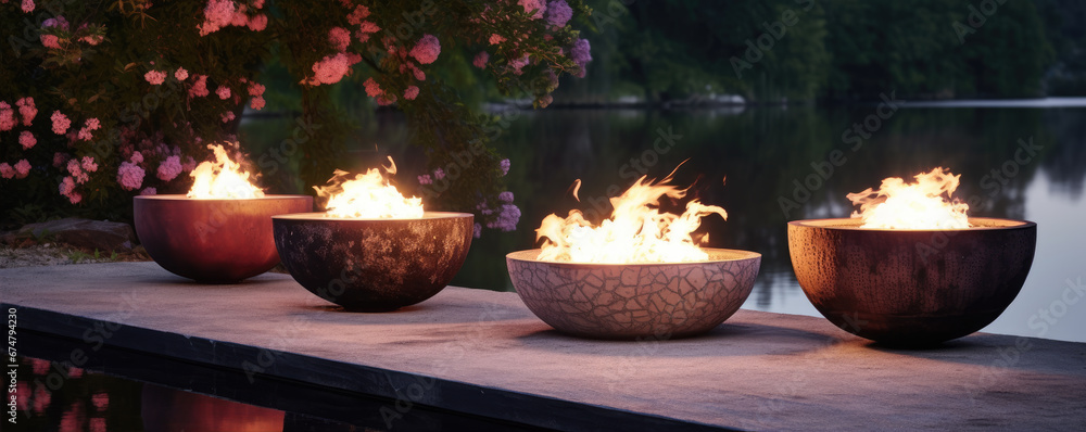 Fire pits outdoor fireplaces generative ai Fire pits outdoor fireplaces generative ai