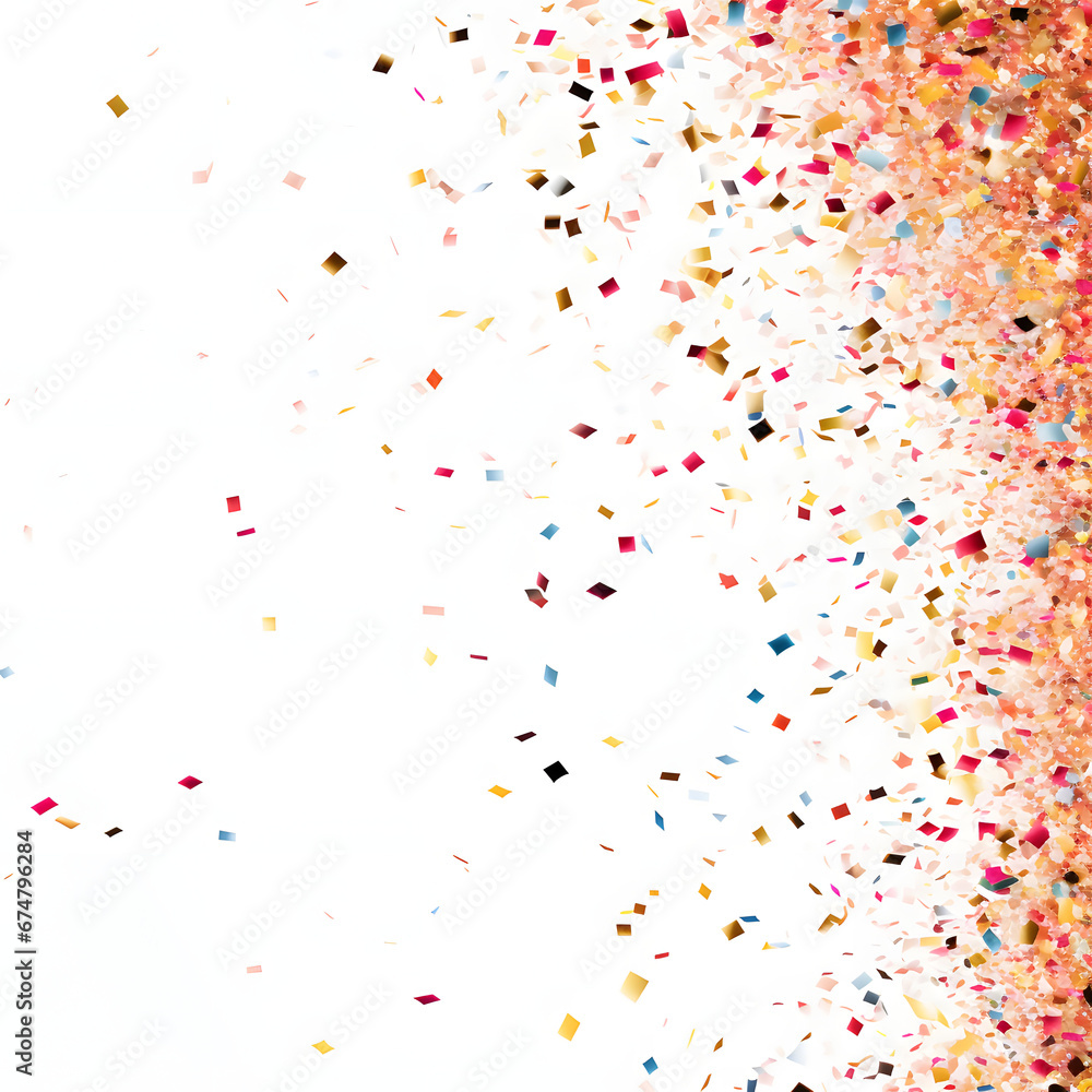 sparkling confetti in the air isolated on transparent or white background, png