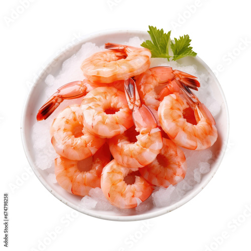 Shrimp on Ice Isolated on a...