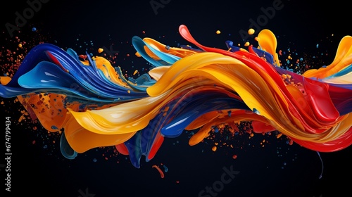 abstract brush stroke, paint splash, splatter, colorful curl, artistic spiral, vivid ribbon © Muhammad
