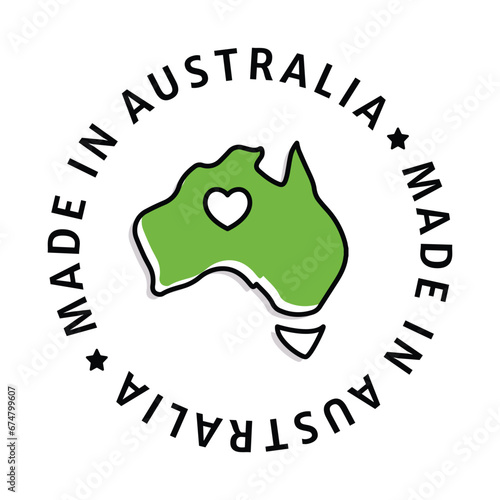 Made in autralia badge icon. An icon symbolizing products made in Australia, representing authenticity and pride in Australian manufacturing.