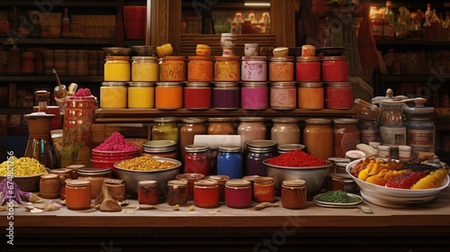 Indian paint a holy feast on the shop counter