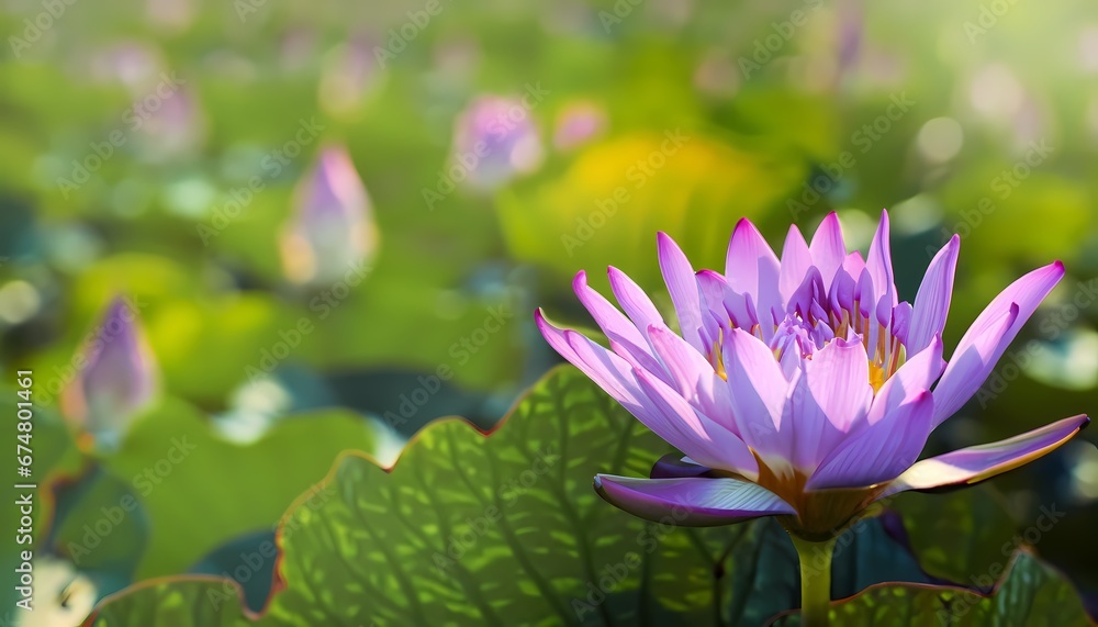 Lotus flower in field with blur background Lotus flower in field with blur background