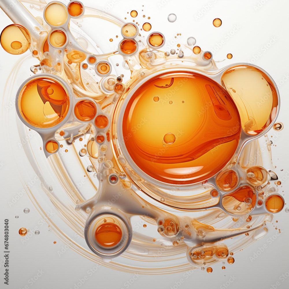 Obraz premium Golden Bubbles Abstract Background 