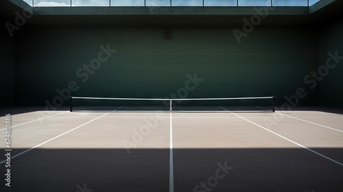 A tennis court photo with a minimalist image display