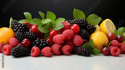 fruits on a black background