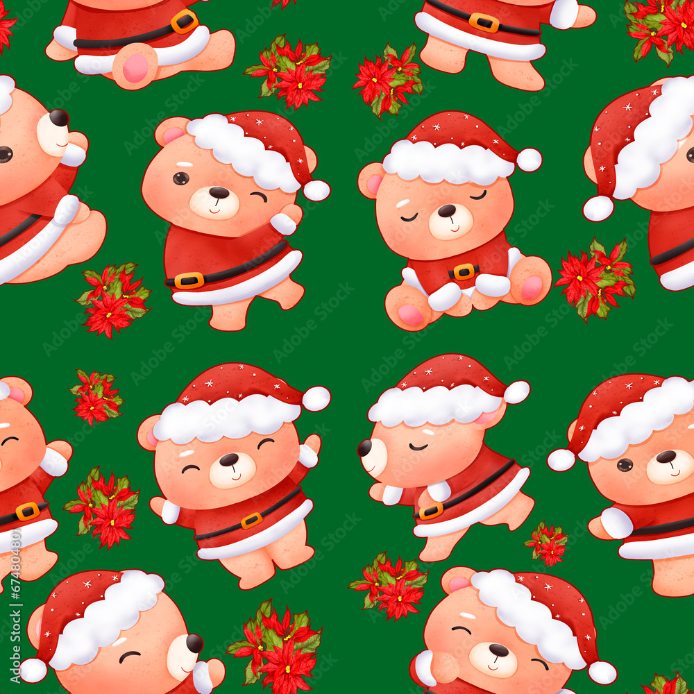 Christmas animals kids pattern in full millions colors Christmas animals kids pattern in full millions colors