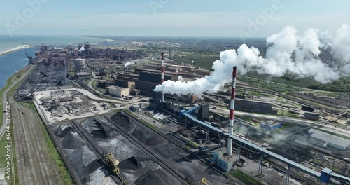 Groot Sinten, Dunkirk, France, blast furnace and steel works factory. photo