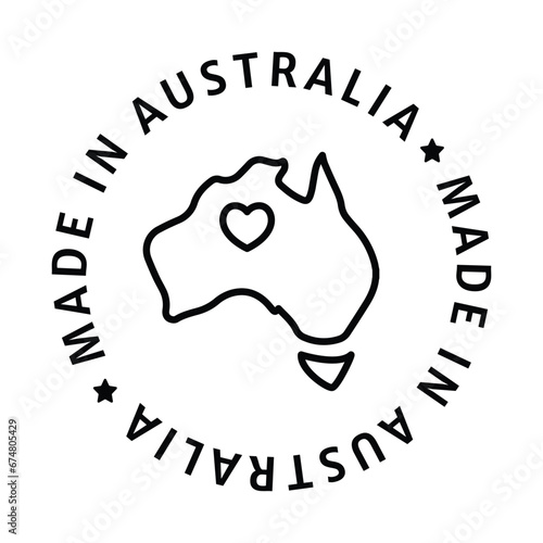 Made in autralia badge icon. An icon symbolizing products made in Australia, representing authenticity and pride in Australian manufacturing.
