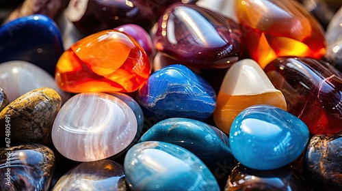 Close-Up Of natural semi-precious gemstone rocks