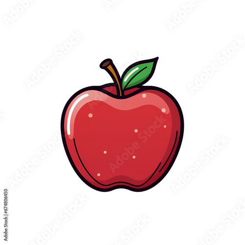 Simplified flat art illustration of a apple