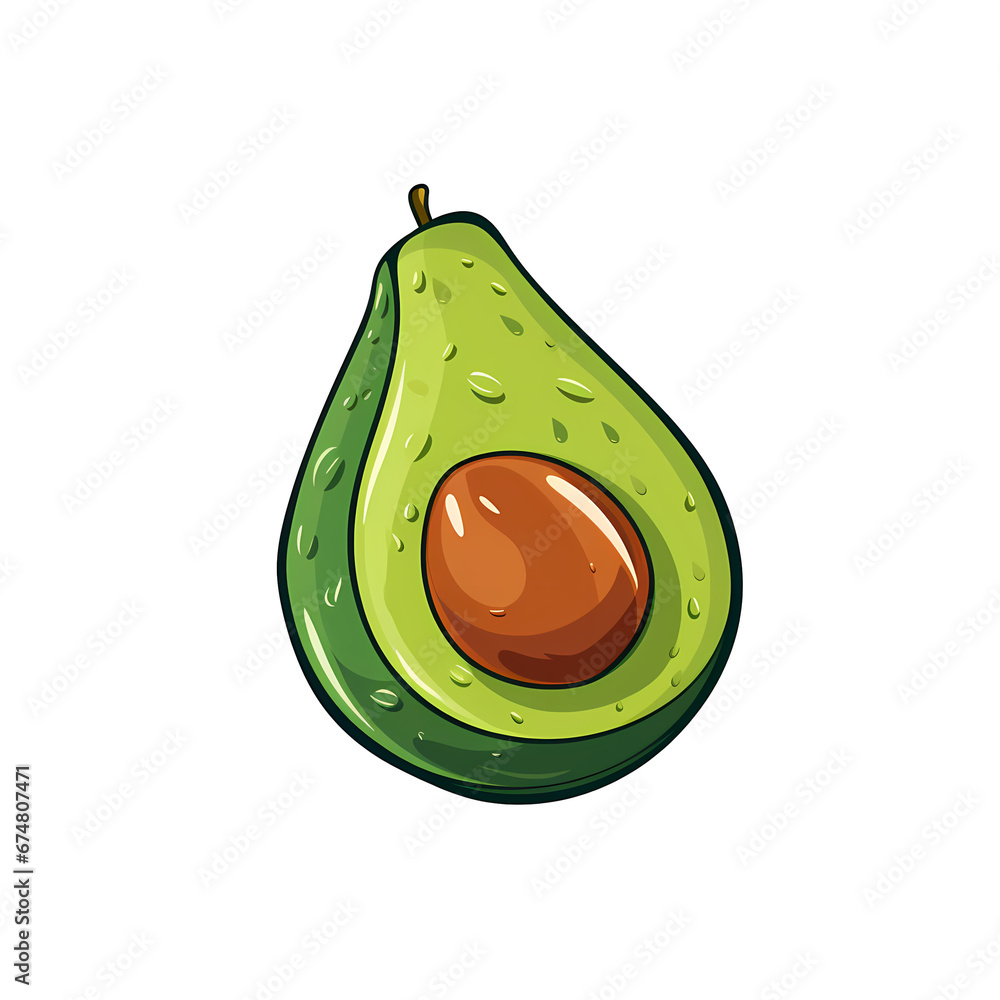 Simplified flat art illustration of a avocado Simplified flat art illustration of a avocado