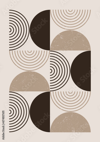 Mid-century abstract contemporary aesthetic background design set with geometric balance shapes. Abstract Art Design for prints, covers, wallpapers, wall art. Vector illustration.