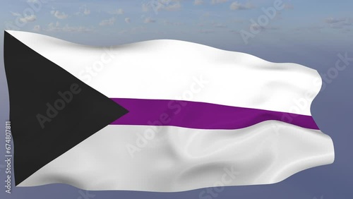 Loop der Pride Demisexual Fahne wehend im Wind als Nahaufnahme 4K	