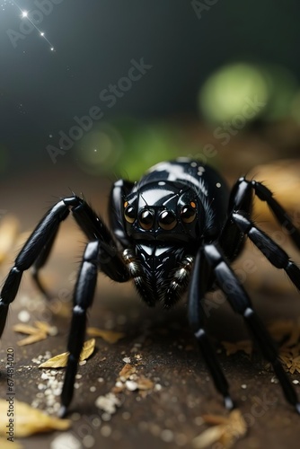spider on a black background © Elena