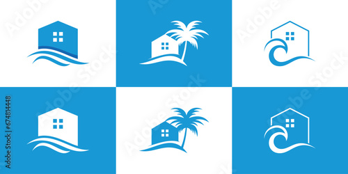 Ocean logo design with water creative concept Premium Vector