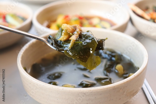 Photography Korean food sea mustard soup