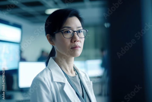 Portrait of a female asian scientist in a laboratory photo