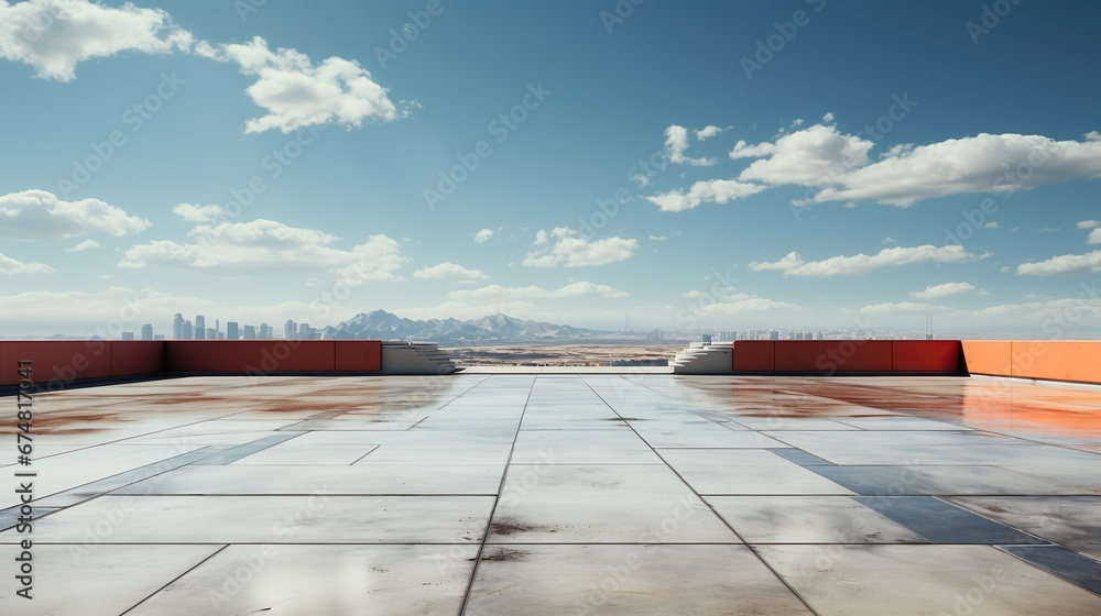 Obraz premium abstract concrete architecture - generative ai 