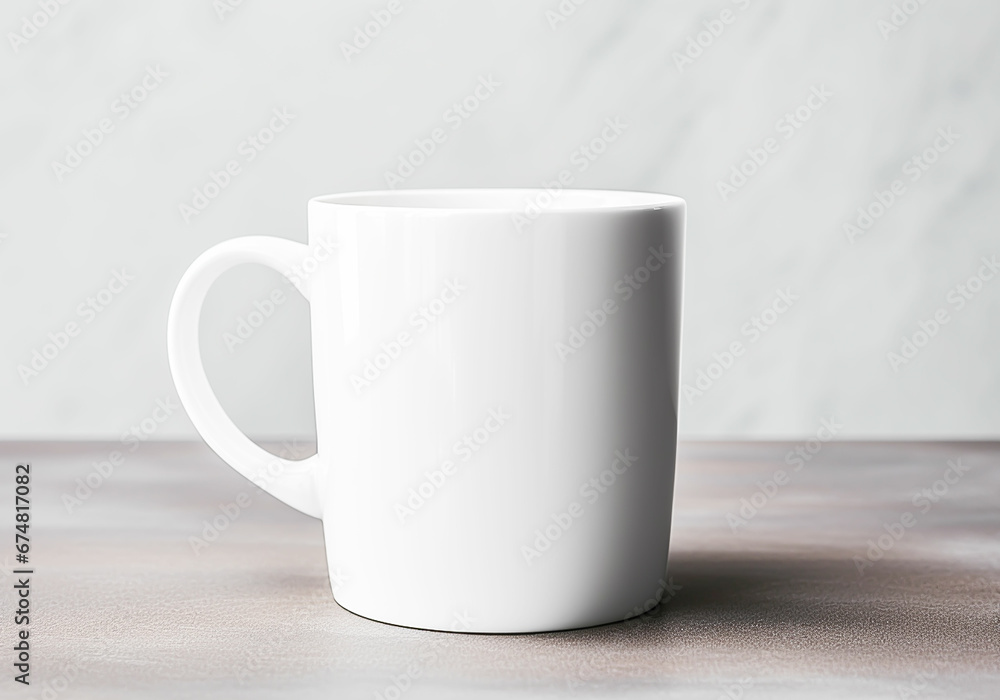 Obraz premium White cup isolated on white fundo. Free space for design. Mockup. AI generative