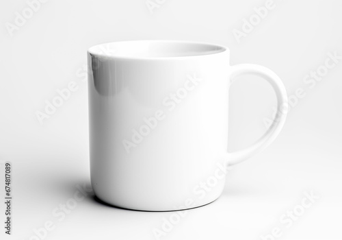 White cup isolated on white fundo. Free space for design. Mockup. AI generative