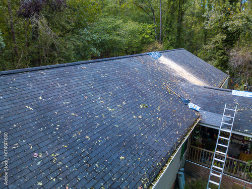 Residential Roofing Drone Photos