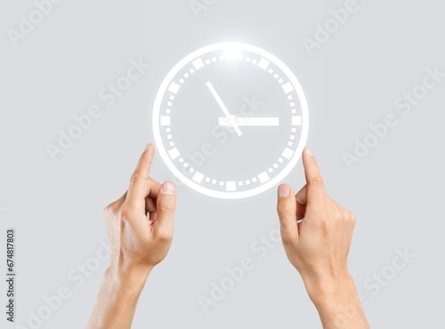 Wallpaper Mural Doctor hands holding time clock icon service concept Torontodigital.ca