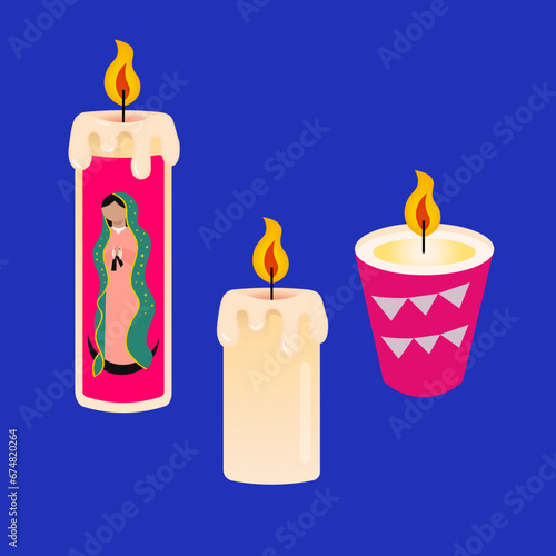 Veladoras y velas 