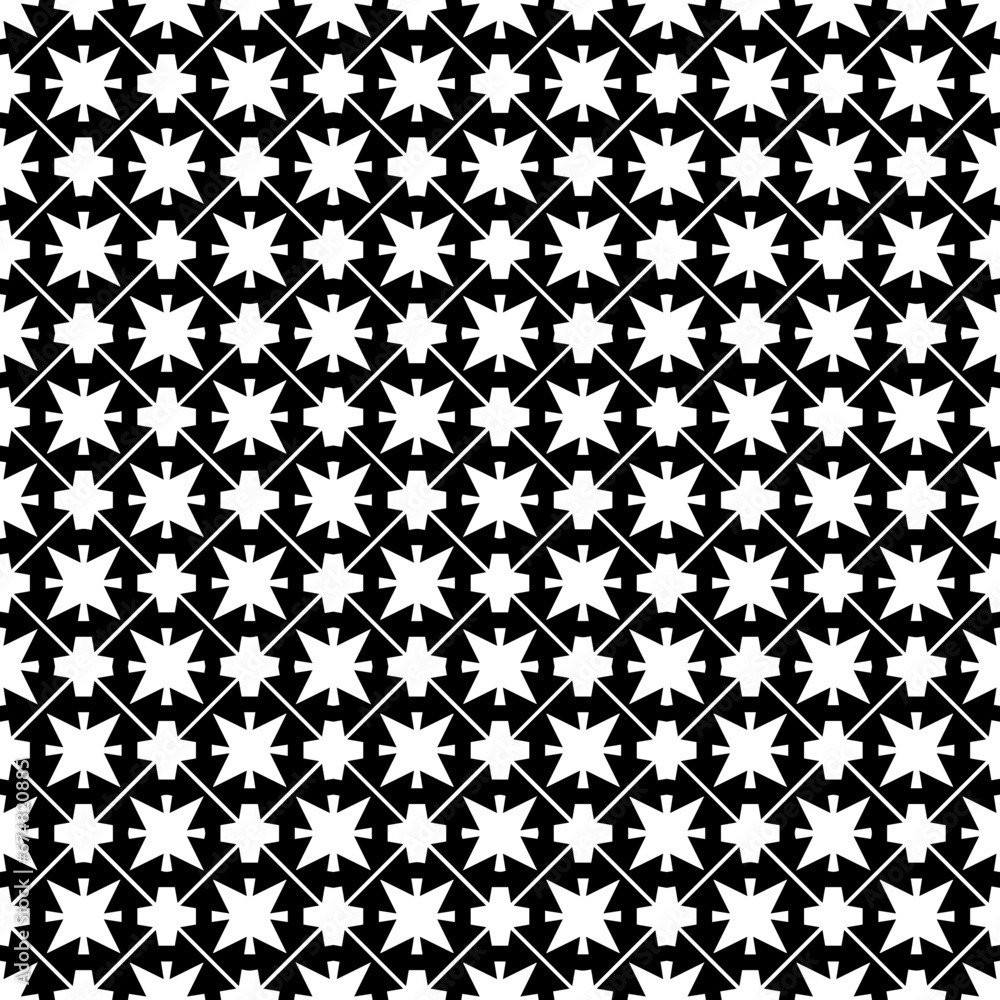 Black and white seamless abstract pattern. Background and backdrop. Grayscale ornamental design. Mosaic ornaments. Vector graphic illustration. EPS10. Black and white seamless abstract pattern. Background and backdrop. Grayscale ornamental design. Mosaic ornaments. Vector graphic illustration. EPS10.