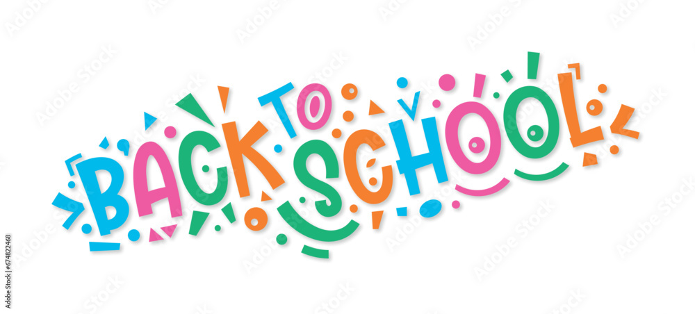 back to school logo on white background. colorful back to school
