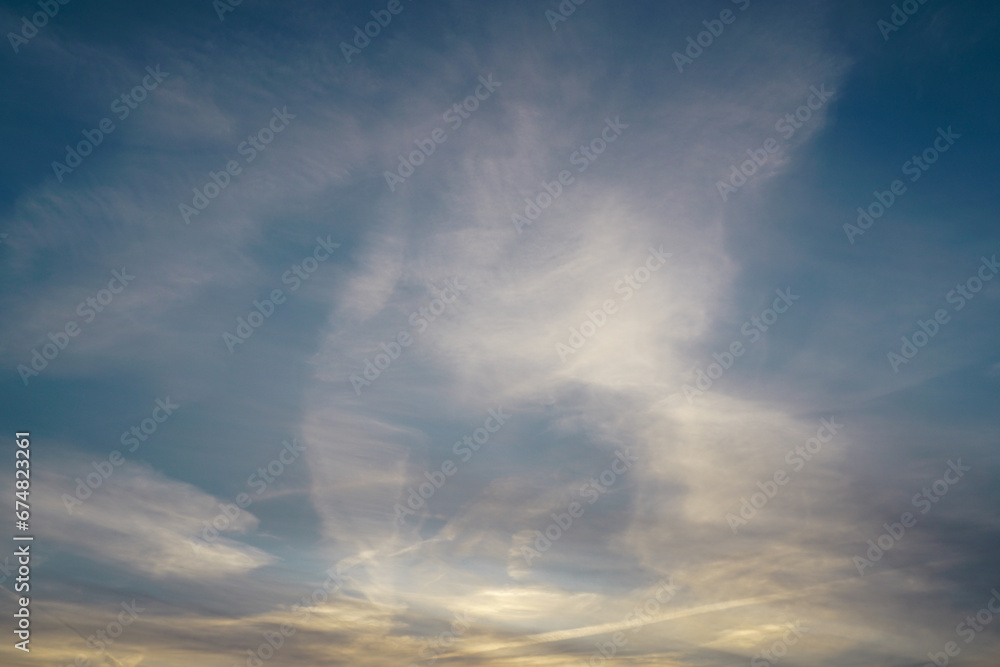 Fototapeta premium Beautiful sunset sky for background or sunrise sky and clouds in the morning, multicolor clouds