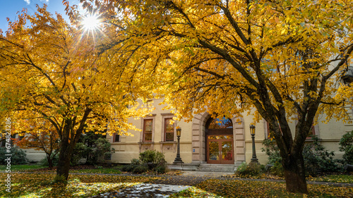 Univeristy building in the fall photo