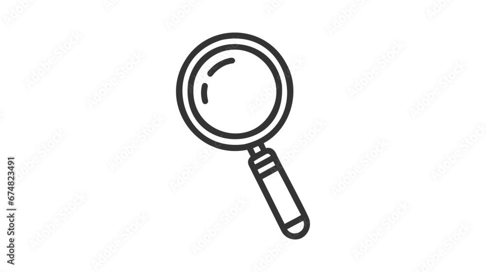 Magnifying glass or search icon, flat vector graphic on isolated background Magnifying glass or search icon, flat vector graphic on isolated background