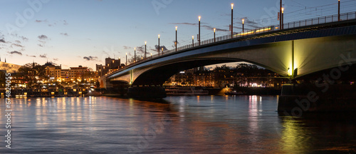 Konstfotografi Kennedybrücke in Bonn bei Sonnenuntergang