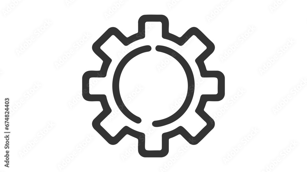 Gear icon template color editable. Gear symbol vector sign isolated on white background