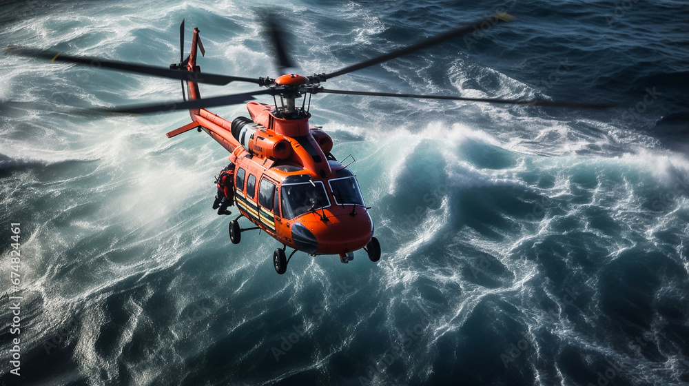 coast guard rescue helicopter - obrazy, fototapety, plakaty 