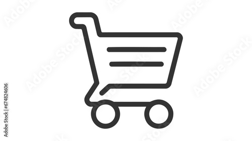 Shopping cart, gurney in supermarket isolated flat web mobile icon.