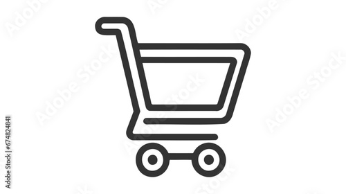 Shopping cart, gurney in supermarket isolated flat web mobile icon.