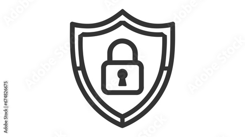 Protection icon vector. Padlock icon on white background