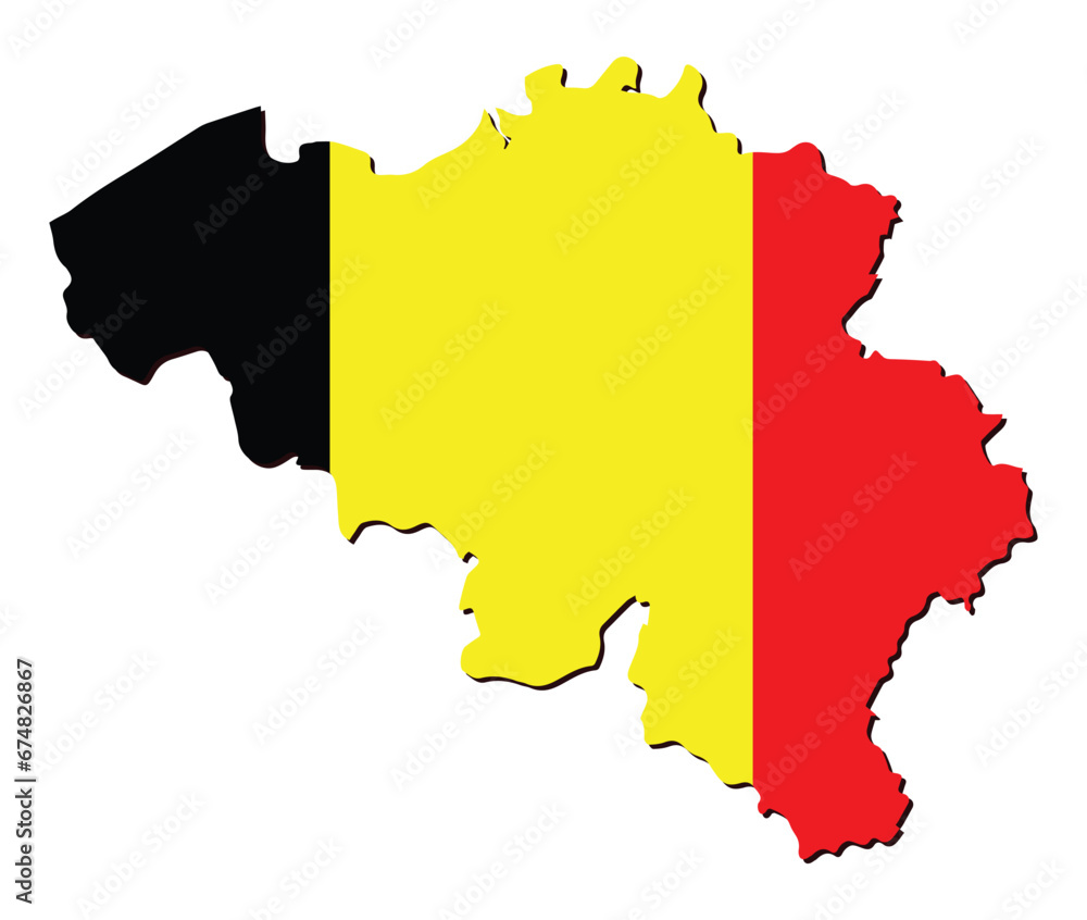 Obraz premium vector illustration of Belgium map and flag