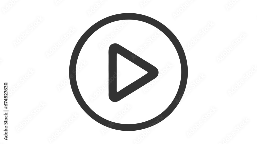 Play Icon for Graphic Design Projects icon on white background Play Icon for Graphic Design Projects icon on white background