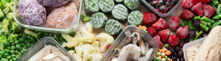 Various of frozen products.