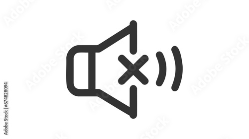 Sound Icon - Sound Off Icon Vector Design Flat Style Symbol, Mute Button Speaker Isolated On light Background